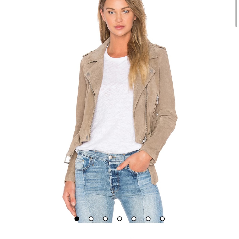 Suede Moto Jacket in Sand Stoner